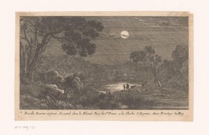 Paysage de nuit avec voyageurs - Nicolas Perelle