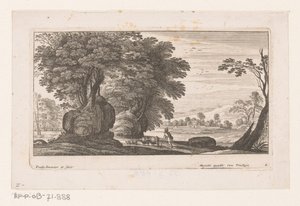 Paysage avec figure et bétail (série Paysages)