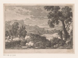 Paysage avec des voyageurs