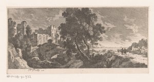 Paysage avec ruine au bord de la mer - Nicolas Perelle