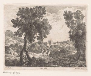 Paysage avec deux promeneurs