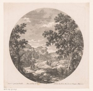 Paysage avec promeneurs et bête de somme - Nicolas Perelle