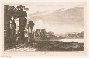 Paysage fluvial avec ruines envahies par la végétation - Nicolas Perelle