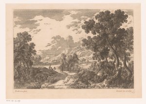 Paysage fluvial avec quatre figures