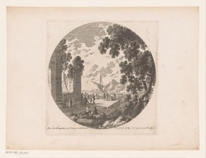 Ruines sur le quai au bord de la mer