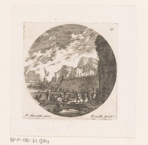 Vue de la ville avec un bateau à rames amarré
