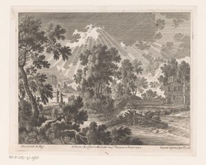 Paysage ensoleillé avec une maison au bord de la rivière