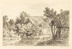 Une maison et un cottage ombragé sur les rives d