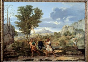 Automne ou la grappe de raisin rapportée de la terre promise Le retour de Josué et Caleb avec une énorme grappe de raisin du pays de Canaan