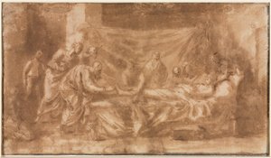 Extrême-onction (recto) ; Trois têtes et autres croquis (verso)