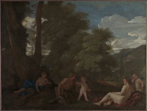 Nymphes et un Satyre (Amor Vincit Omnia) - Nicolas Poussin