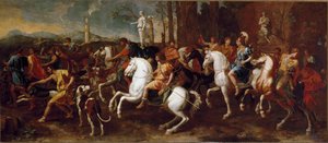 La Chasse de Méléagre. Héros de la mythologie grecque célèbre pour la chasse au sanglier de Calydon. Peinture de Nicolas Poussin - Nicolas Poussin