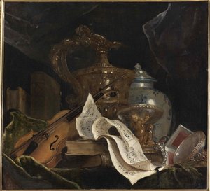 Nature morte avec instrument de musique, 1695-1700