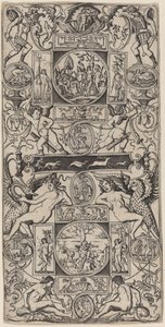 Panneau ornemental avec Orphée et le Jugement de Paris