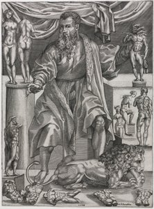 Portrait de Baccio Bandinelli avec un lion - Nicolo della Casa