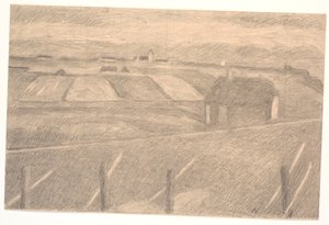 Paysage près de Ferring, phare allumé - Niels Jakob Jakobsen Bjerre