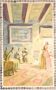 Cinq esquisses pour des décorations de fresques dans le Hall de la mémoire de H.C. Andersen à Odense - Niels Larsen Stevns