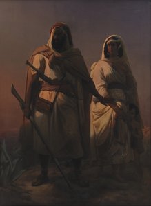 Une famille arabe dans le désert