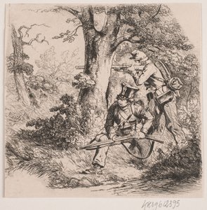 Soldats dans une forêt. Escarmouche près de Vejle - Niels Simonsen