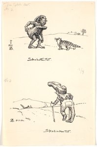 Deux esquisses pour "Le gros chat"