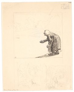 Esquisse pour "Vilderik Kongesøn og Miseri Mø" (f.o.) et "Den lille slange" (deux études f.n.)
