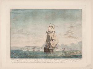 La bataille entre 6 canonnières danoises et le navire de ligne anglais "Dictator" - Niels Truslew