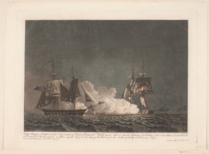 Le combat entre la brigantine Lougen et une brigantine anglaise, 14 mars 1808 - Niels Truslew