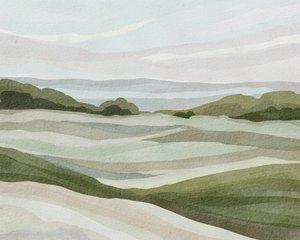 Paysage vallonné aux couleurs pastel