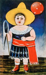 Petite fille avec un ballon à motifs, vers 1885-1918