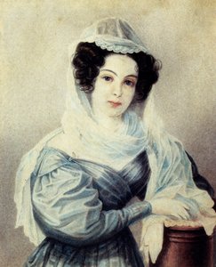 Portrait de Camilla Ivasheva Le Dantieau 1808-1839, épouse du décembriste Vasily Ivashev, 1834