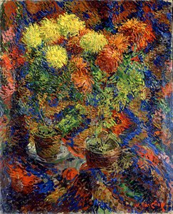 Chrysanthèmes sur un tapis oriental - Nikolai Alexandrovich Tarkhov
