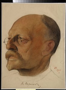 Portrait de Vikenti Vikentievitch Smidovitch, dit Vikenti Veressaiev - Dessin de Nikolai Andreevich Andreev - Nikolai Andreevich Andreev