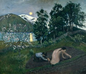 Nuit de printemps dans le jardin - Nikolai Astrup