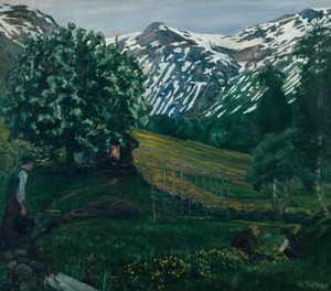 Nuit de printemps à Smieheggen, vers 1918 - Nikolai Astrup