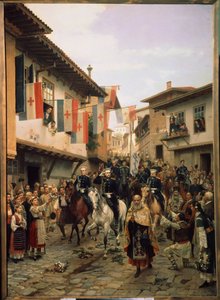 Guerre russo-turque de 1877-1878 : Le Grand-duc Nicolas Nikolaïevitch de Russie à Veliko Tarnovo le 03/06/1877 en Bulgarie