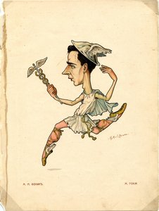 Danseur de ballet et chorégraphe Michel Fokine De : Ballet russe en caricatures, 1902-1905 - Nikolai Gustavovich Legat