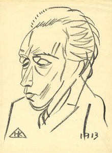 Portrait du poète Velimir Khlebnikov 1885-1922, 1913 - Nikolai Ivanovich Kulbin