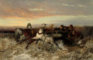 Traîneau poursuivi par des loups - Nikolai Jegorowitsch Swertschkow