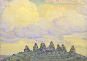 Le Grand Sacrifice. Décor de scène pour le ballet Le Sacre du Printemps par I. Stravinsky, 1910
