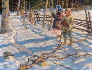 Enfants dans la neige