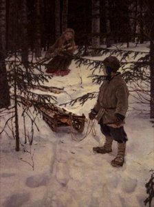 Ramassage de bois de chauffage, Russie
