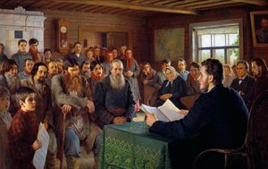 Message du dimanche dans une école de village, 1895