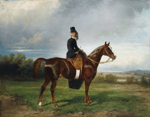 Portrait équestre de Seymourina Poirson, née Cuthbertson, 1863 - Nikolai Yegorovich Sverchkov