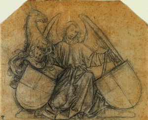 Un ange soutenant deux écussons, vers 1470 - Nikolaus Gerhaert von Leyden