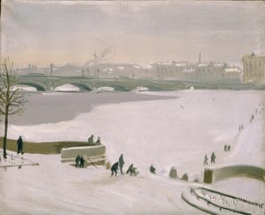 Traversée de la rivière Neva gelée, 1935