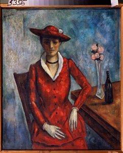 Une femme en rouge