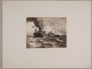 Bateaux à vapeur près de Kronborg - Nils Severin Lynge Hansteen