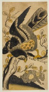 Aigle et singe - Nishimura Shigenaga