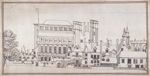 Whitehall avec la porte Holbein et la Maison des Banquets d