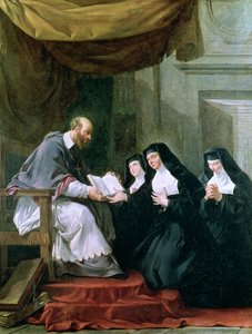 Saint François de Sales Donnant la Règle de la Visitation à Sainte Jeanne de Chantal - Noel Halle